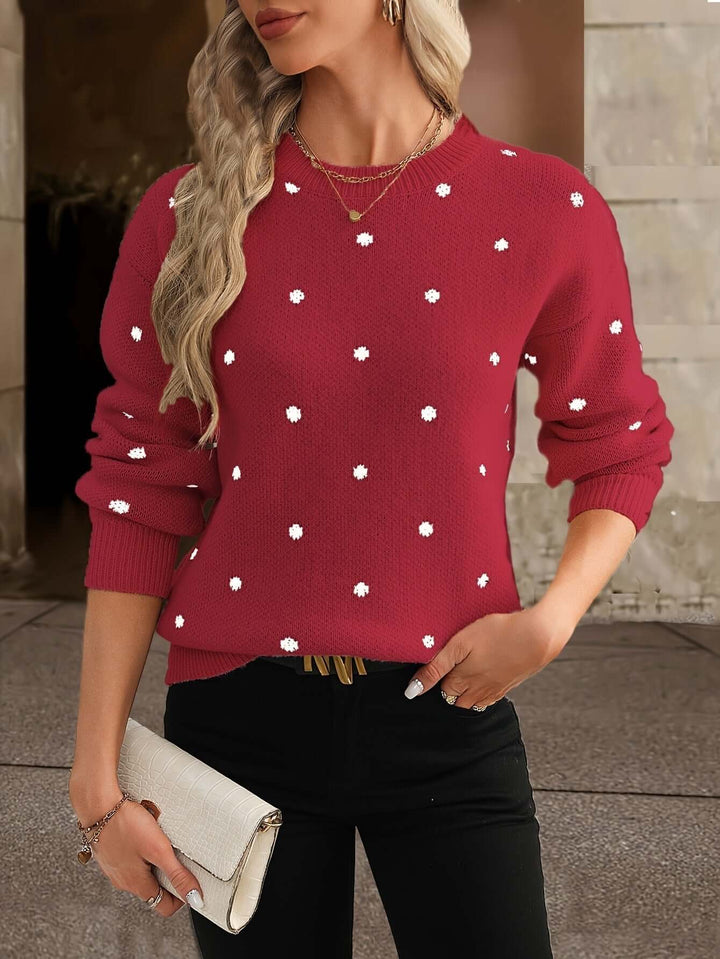 Women's Polka Dot Knitted Sweater