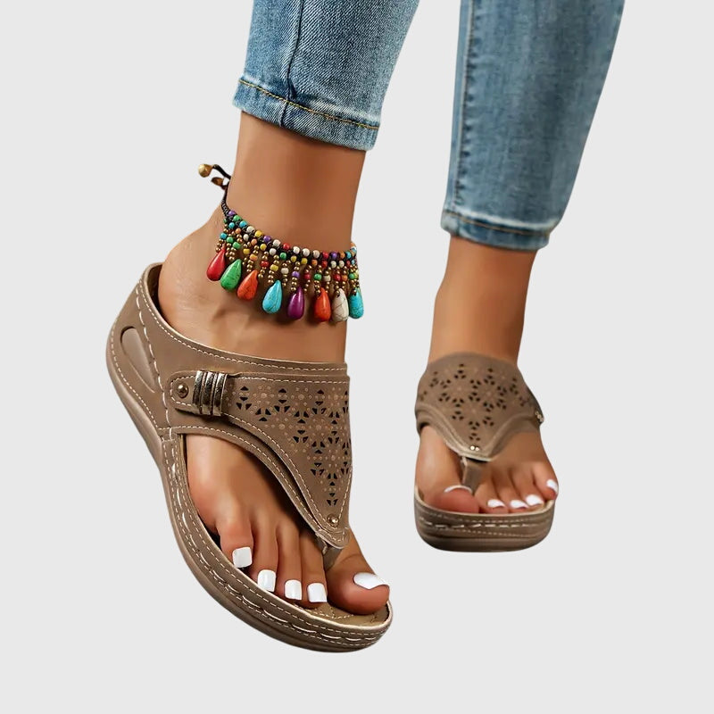 Elegant women's comfort sandals, orthopaedic design for arch support & relief from foot pain. Summer ready.
