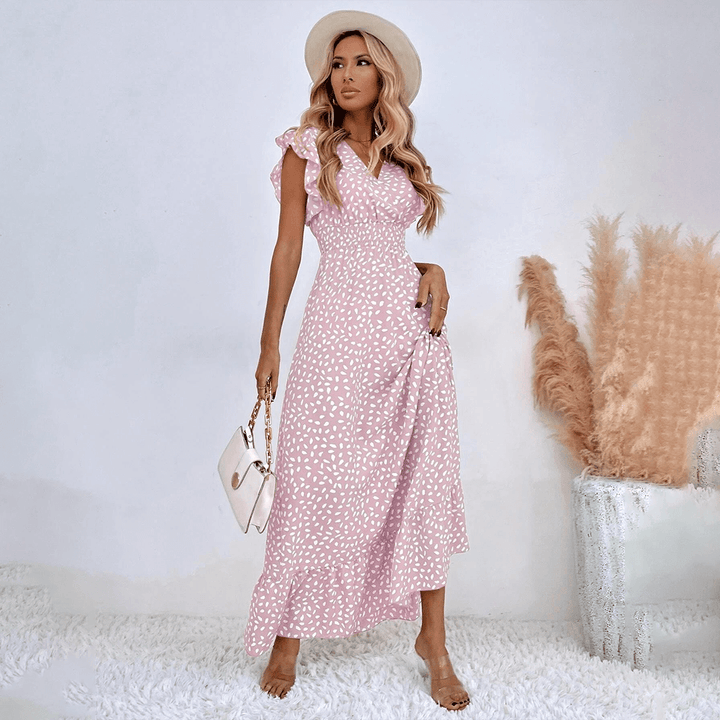 Elegant Polka Dot Maxi Dress