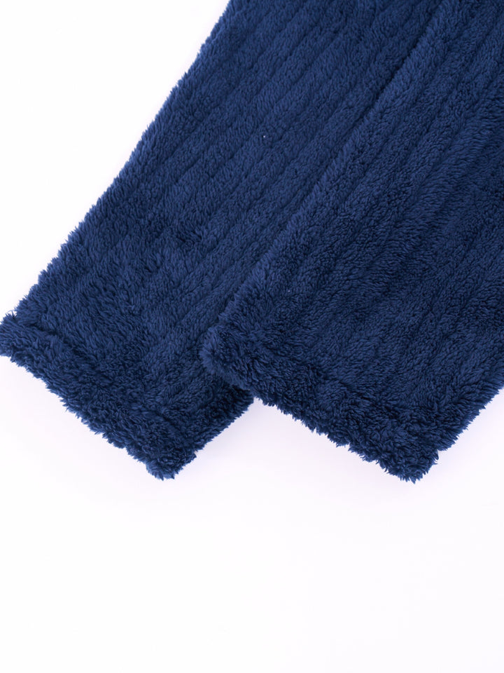 Stylish men's winter fleece bathrobe, ultra-soft, warm & comfortable loungewear.