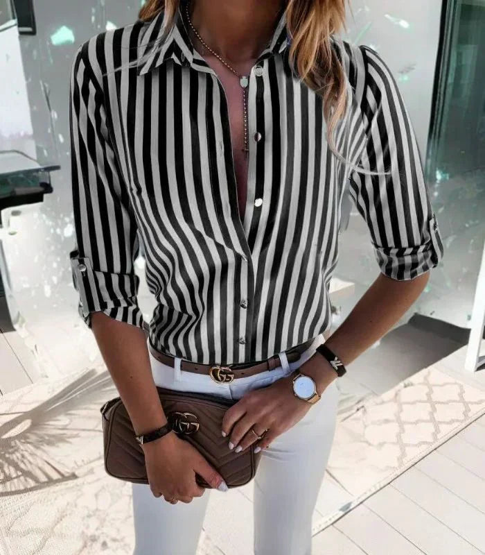 Chic women's blouse, a comfortable and versatile top for everyday fashion and casual elegant wear. All-season style.
