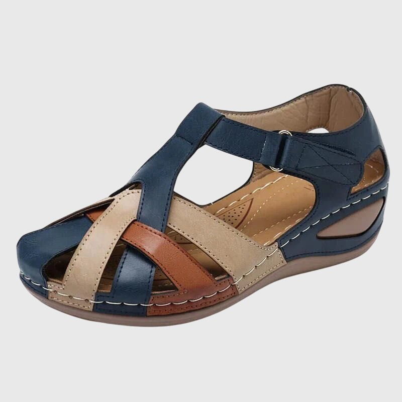 Women's orthopaedic wedge sandals with arch support for comfortable all-day wear & foot pain relief.