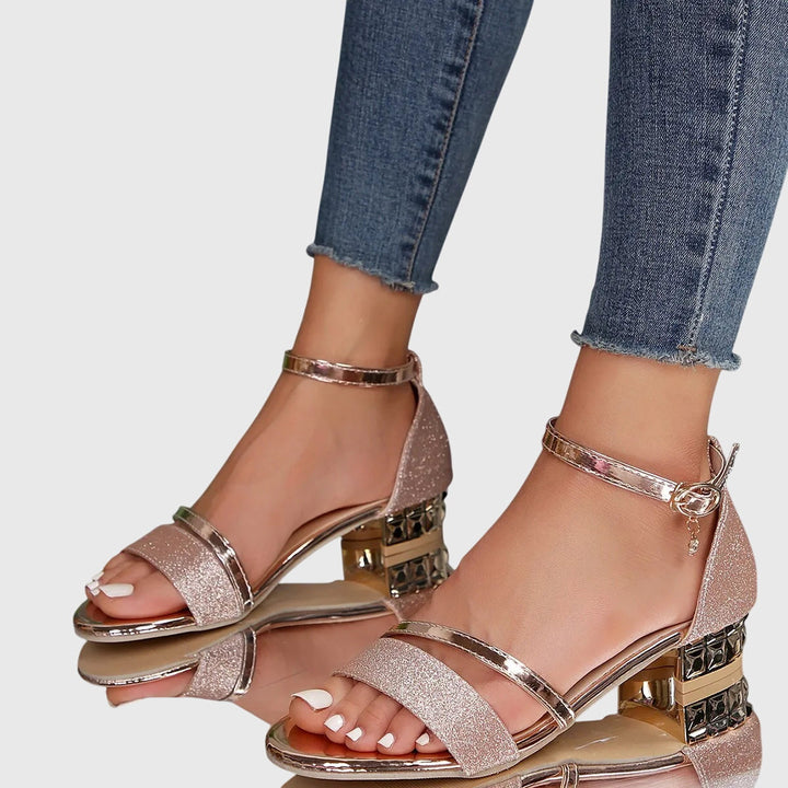 Brown leather orthopaedic heeled sandals for women, built for ultimate comfort and stylish everyday wear.