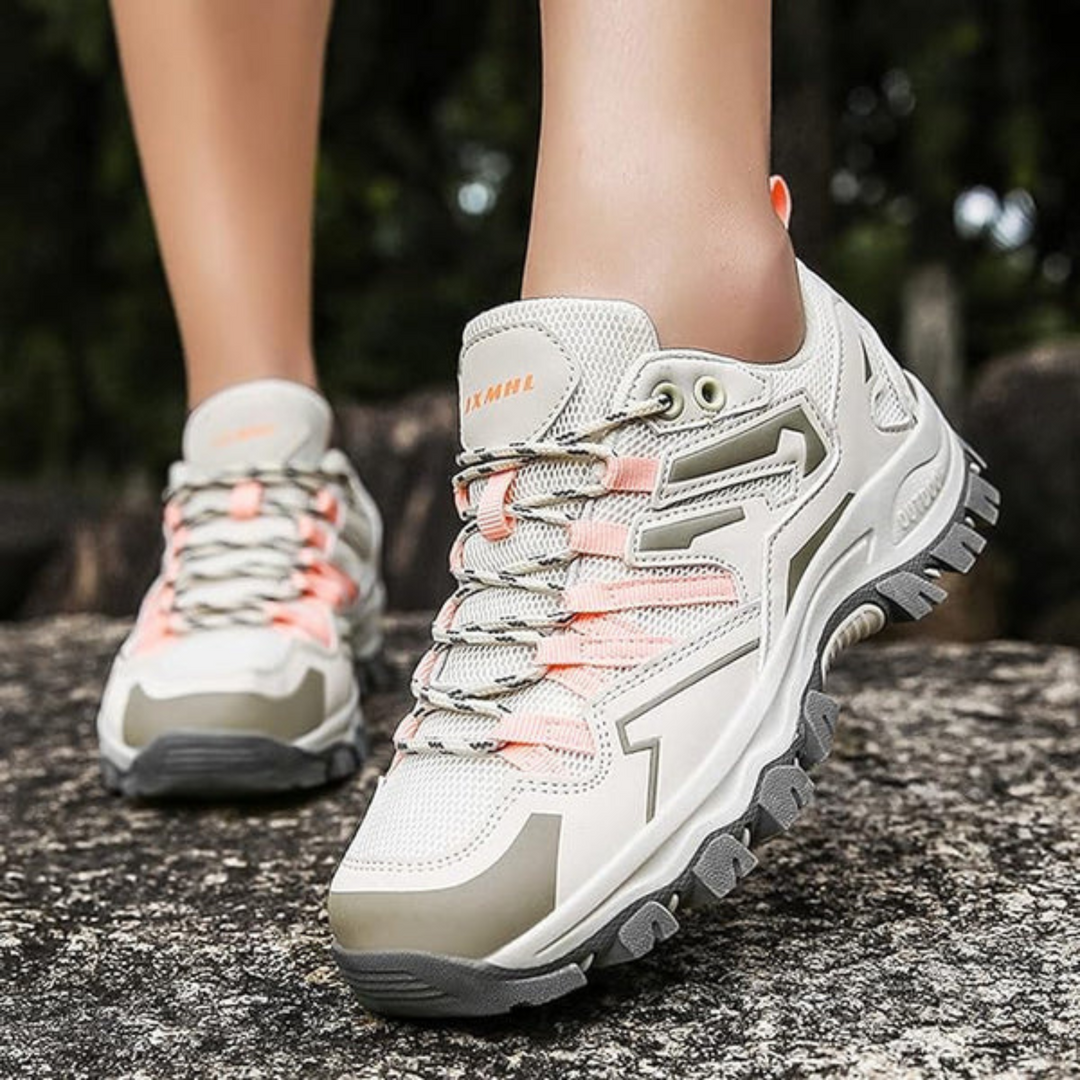 Breathable women's hiking footwear for comfortable all-day walks. Sporty shoes with excellent grip for outdoor use.