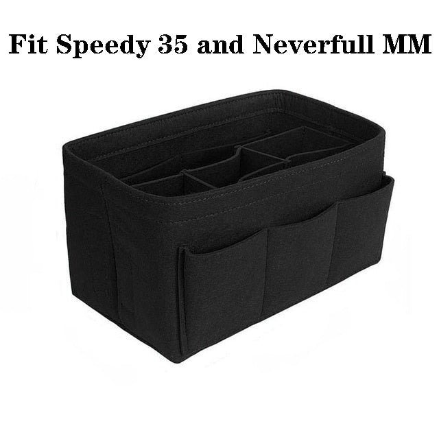 Multi-pocket felt bag storage organizer insert, ideal for women's daily use and travel.