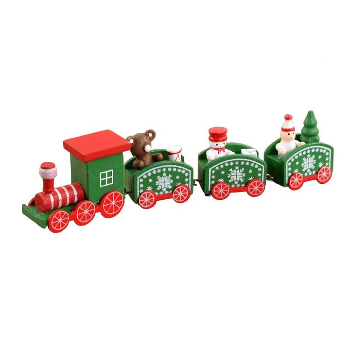 Children's Christmas wooden train gift, ideal for holiday decoration, imaginative playtime, and festive cheer.