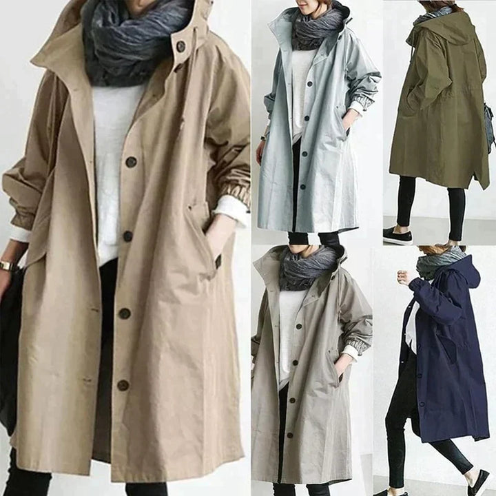 Venzani women's waterproof jacket with hood, ideal for winter & all-weather style.