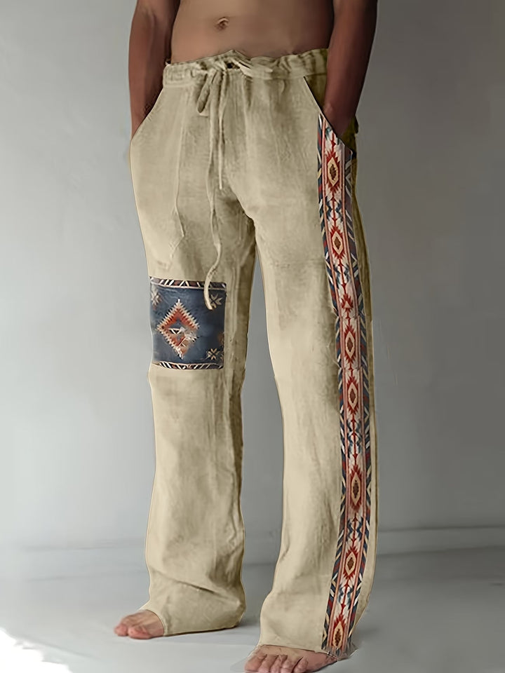 Comfortable men's loose fit casual pants with slant pockets in grey. Breathable fabric, ideal for daily men's fashion.