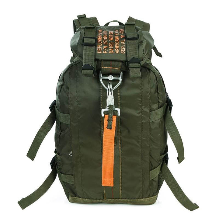 Large capacity durable water-resistant tactical backpack for outdoor gear, perfect for camping and travel.