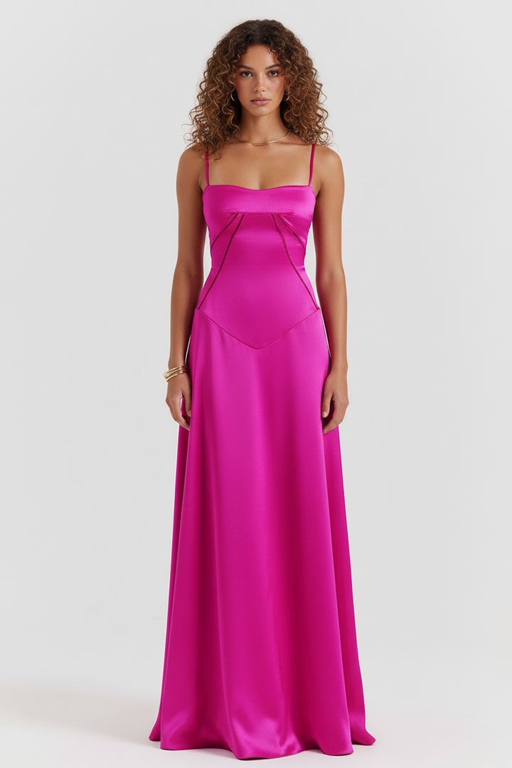 Lilac elegant sleeveless maxi gown, great special occasion dress.