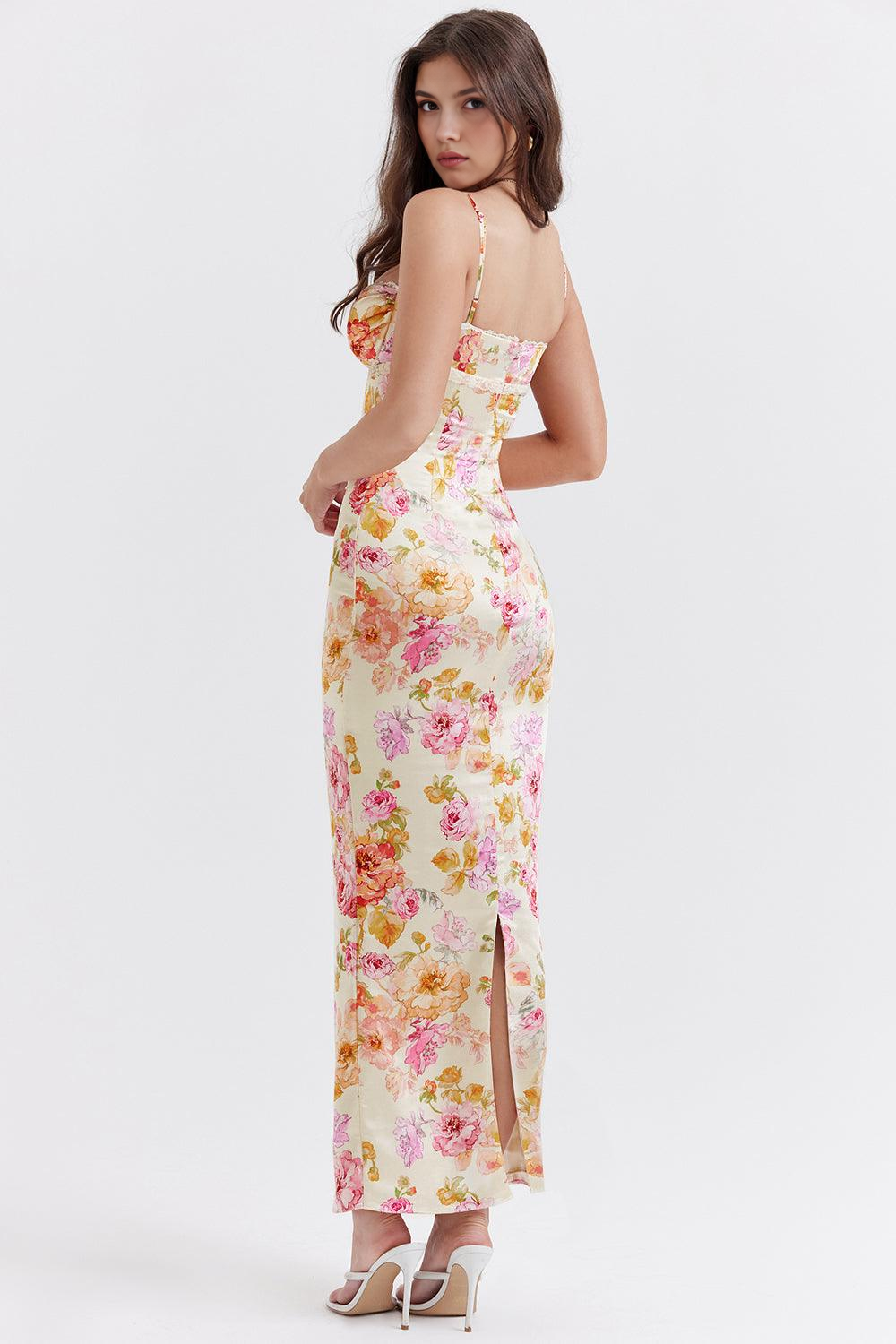 Women's Izabelly long floral maxi dress, a stylish and elegant outfit for summer fashion & party wear.