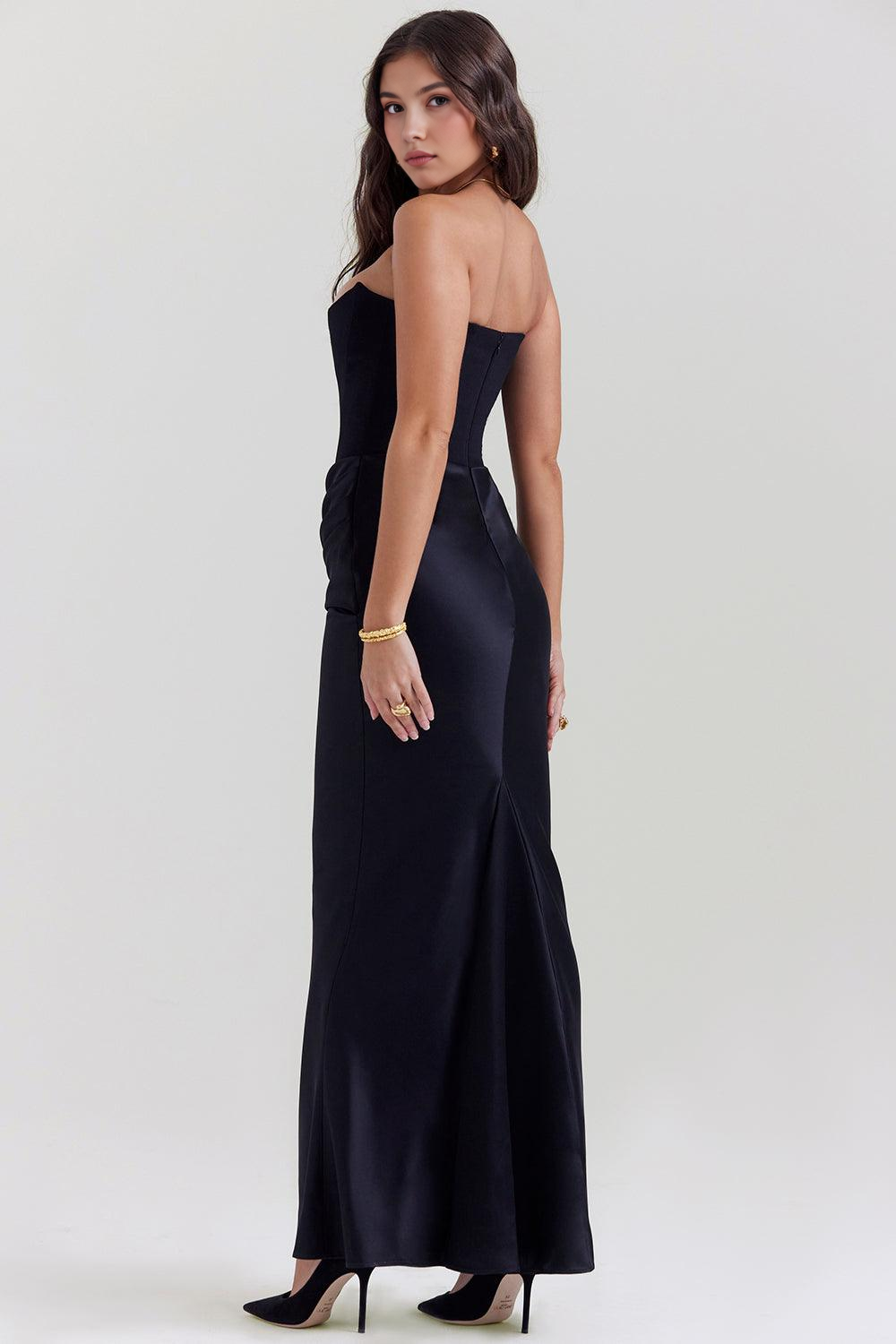 Women's sophisticated strapless party dress, ideal for glamorous evening events.