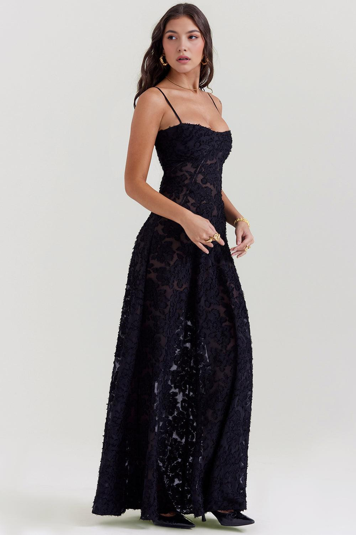 Stunning women's party dress: elegant floral corset maxi gown, perfect for a grand entrance.