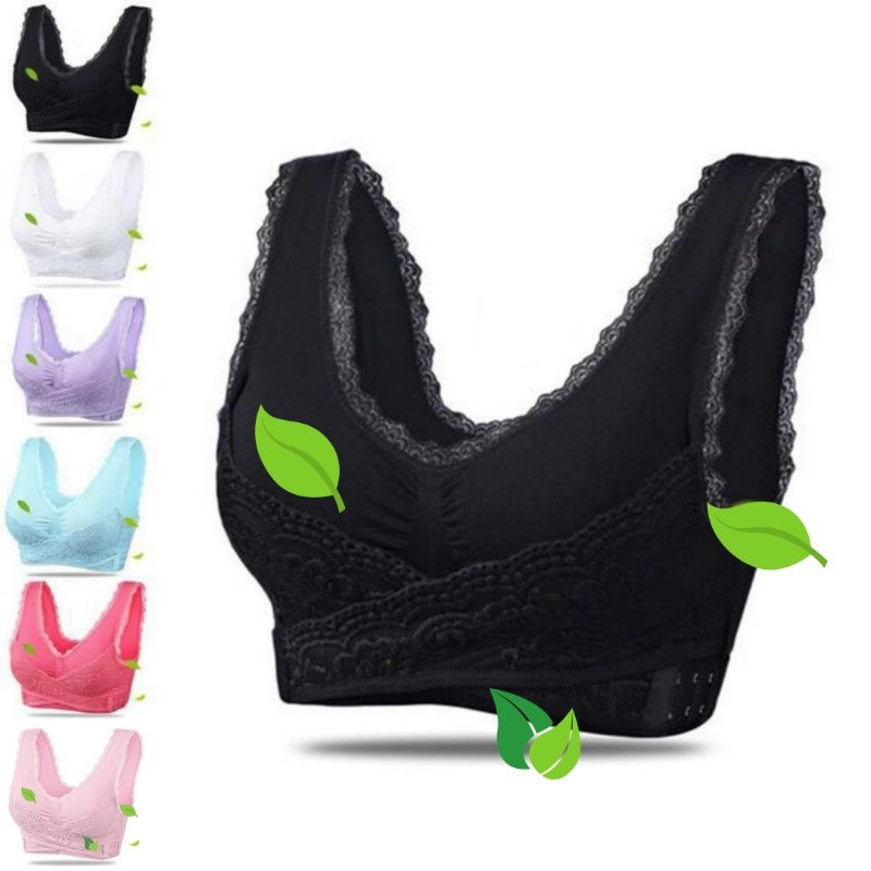 Wireless posture support bra for women, designed for effective back pain relief & spinal alignment.