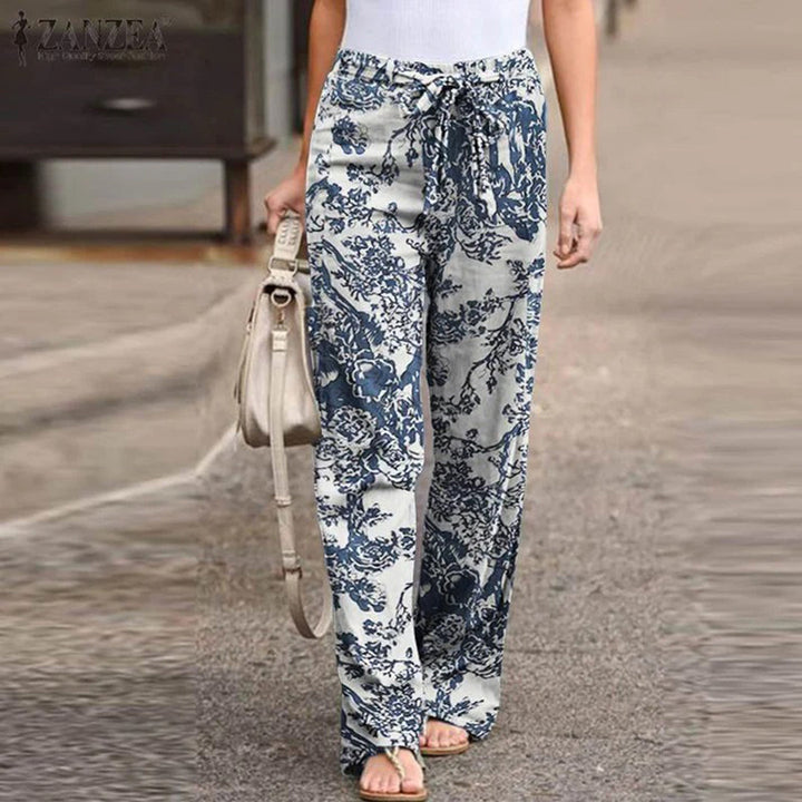 Women's casual pants with mid-waist, offering stylish comfort for spring and summer fashion.