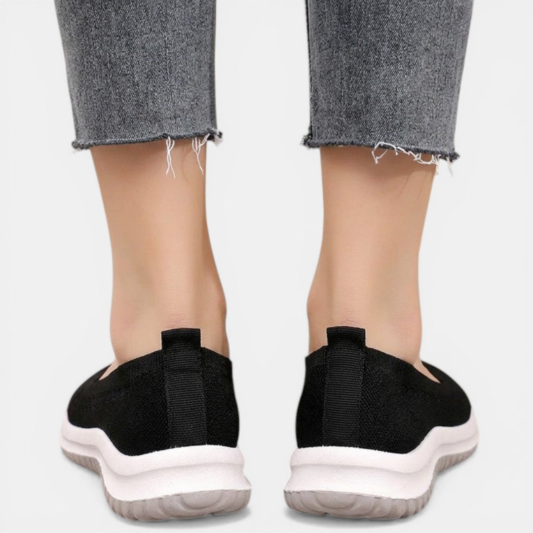 Breathable women's orthopedic slip-on walking shoes, ensuring all-day comfort & support for active women.