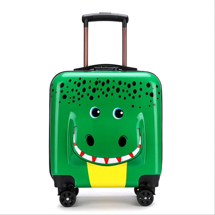 Durable hard-shell rolling carry-on suitcase for children; great for toddler travel & vacations.