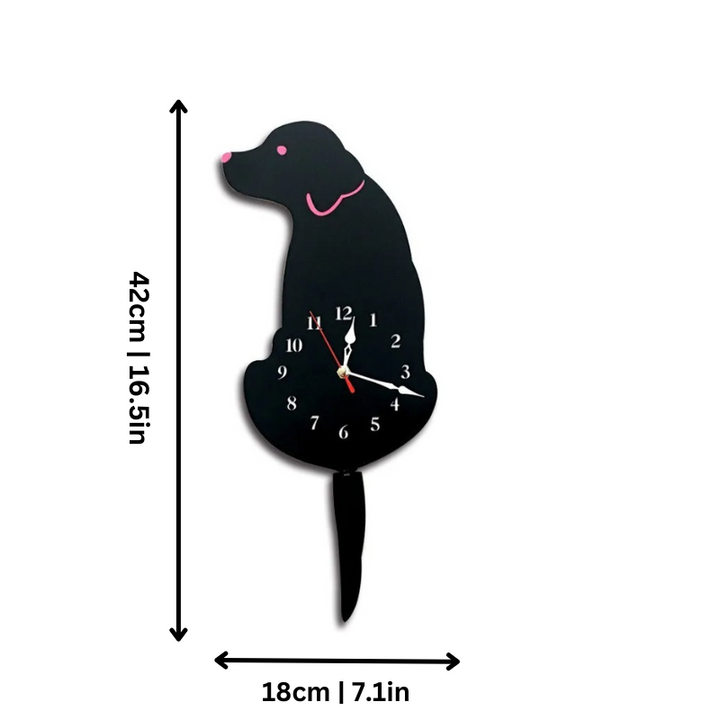Charming furry animal wall clock featuring a swishing tail. Silent & whimsical wall decor, ideal for animal lovers.