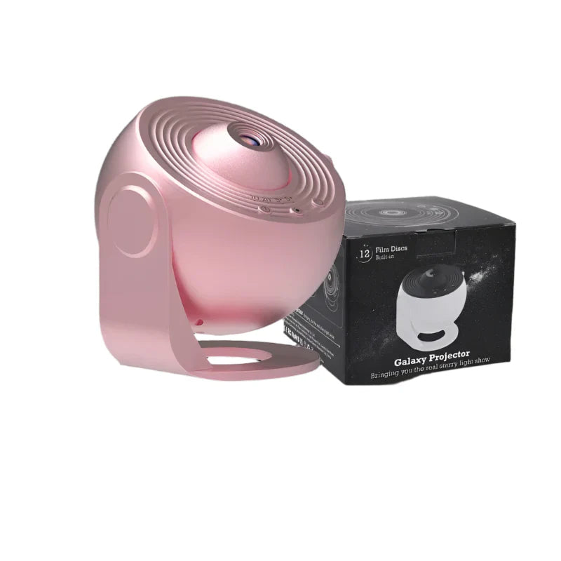 "Galaxy light projector with starry sky display, perfect for creating relaxing ambiance in any room."