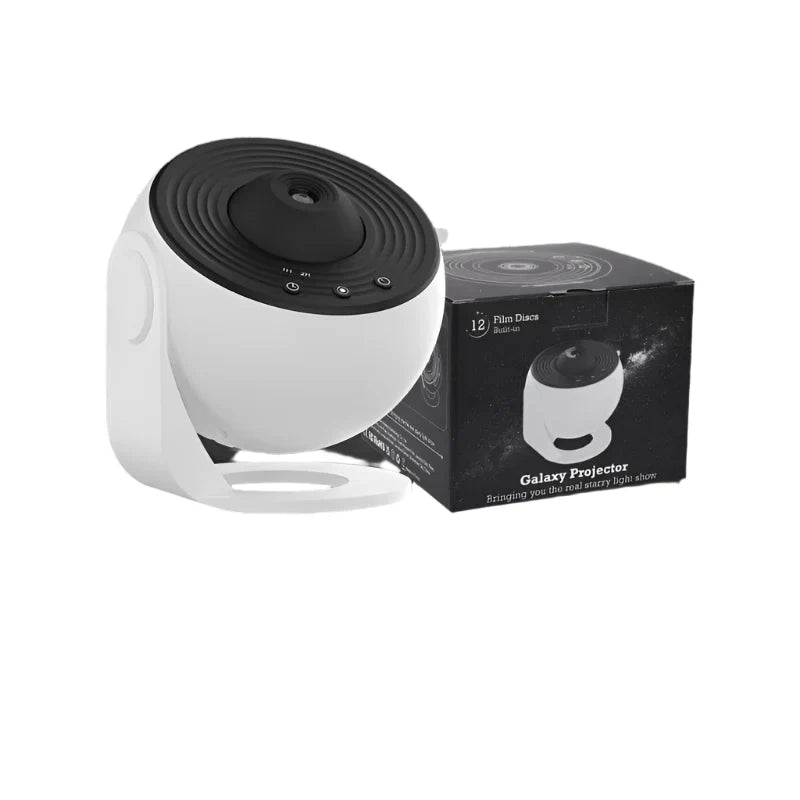 "Galaxy light projector with starry sky display, perfect for creating relaxing ambiance in any room."
