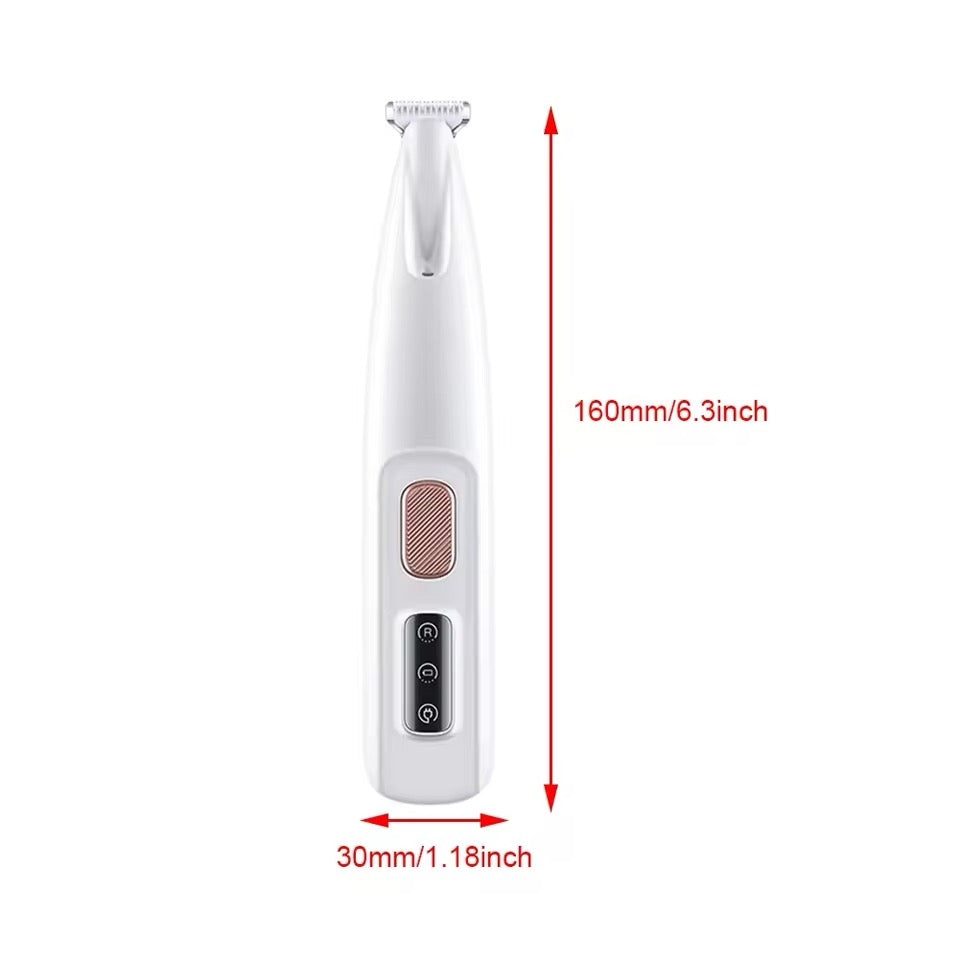 Quiet pet paw and fur trimmer for stress-free dog & cat grooming. Cordless design with LED light for detailed work.