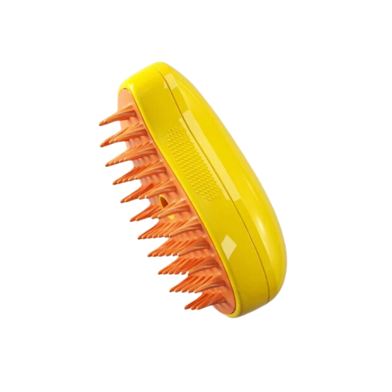 Innovative steaming cat brush for gentle pet grooming, reduces shedding, detangles fur, and offers a relaxing massage.