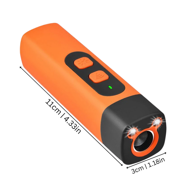 Compact ultrasonic anti-bark trainer helps dogs learn obedience & reduces excessive barking for peaceful pet care.
