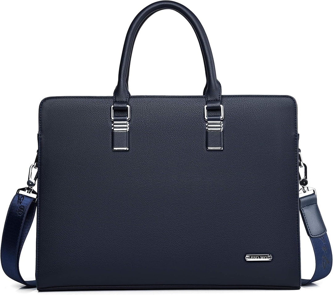 Modern men's leather briefcase, ideal for commuting professionals & business travelers.