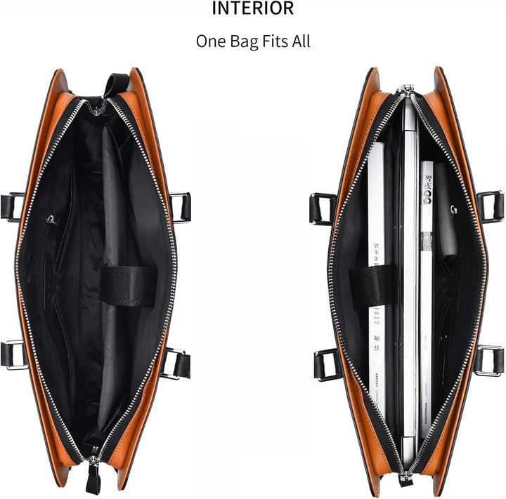 Professional men's leather briefcase, ideal for business, laptop, and daily commute.