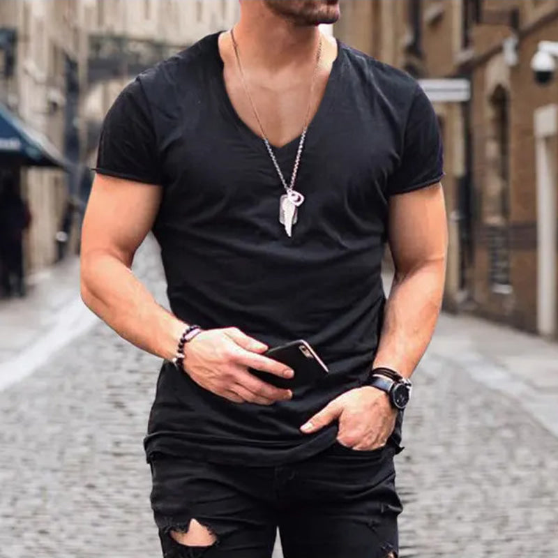 Stylish men's lightweight t-shirt. A breathable, short sleeve summer top, essential for men's casual fashion.