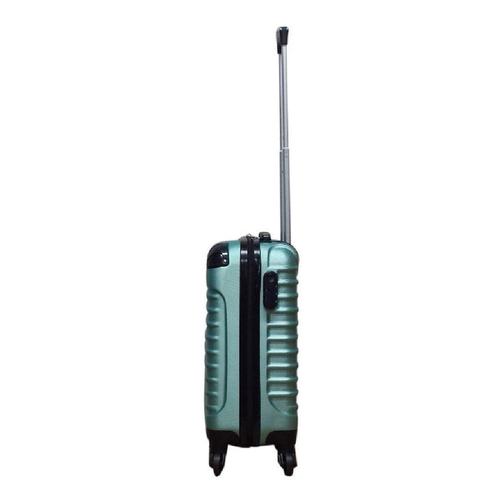 Unisex green hardshell 2-piece luggage set. Lightweight ABS spinner suitcases for seamless travel.