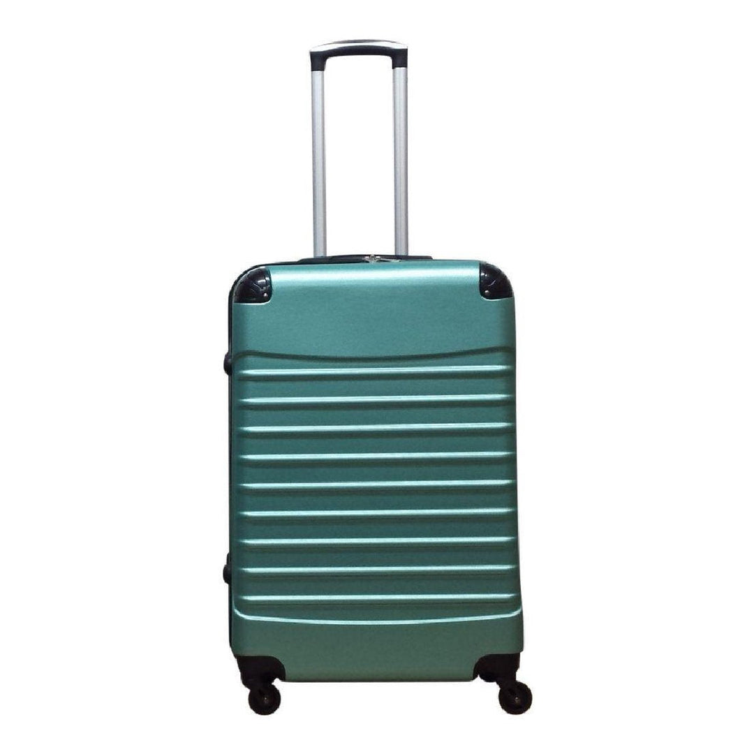 Green 2-piece ABS hardshell spinner luggage. Durable, lightweight suitcases for vacation & business travel.