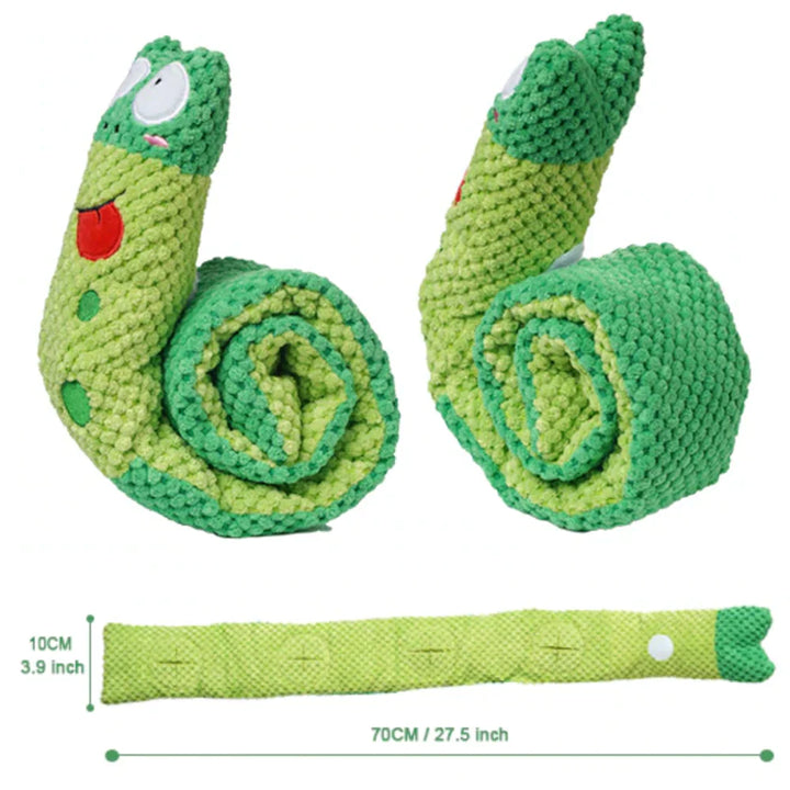 SnuffleSnake puzzle toy for dogs; calming pet enrichment, mental exercise & treat searching for dog training.