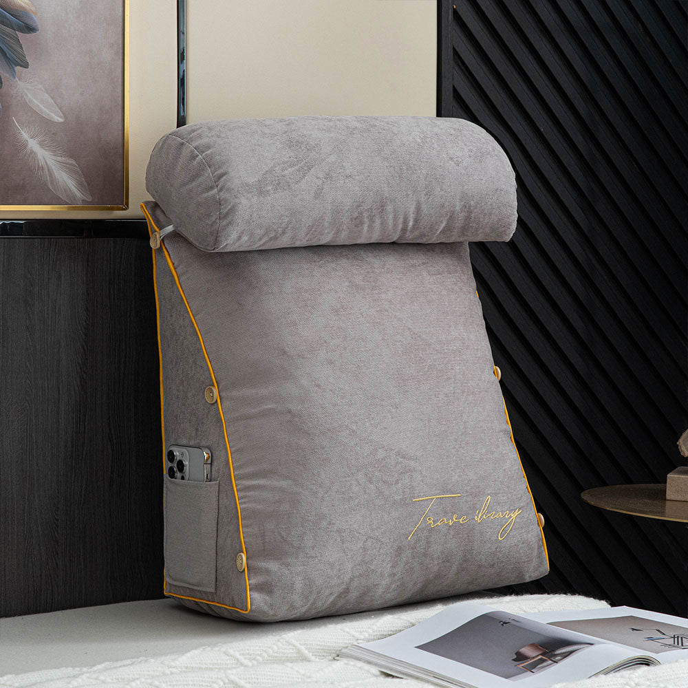 Comfortable reading pillow, ideal for lounging in bed or on the sofa, offering excellent back support.