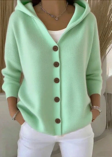 Ladies' elegant open front sweater cardigan. Versatile knitwear offering cozy comfort & chic style.