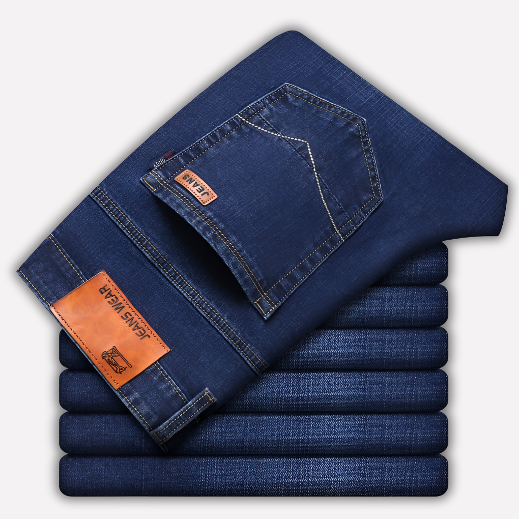 Versatile men's classic straight leg jeans, comfortable and stylish for everyday casual wear. Essential men's fashion.