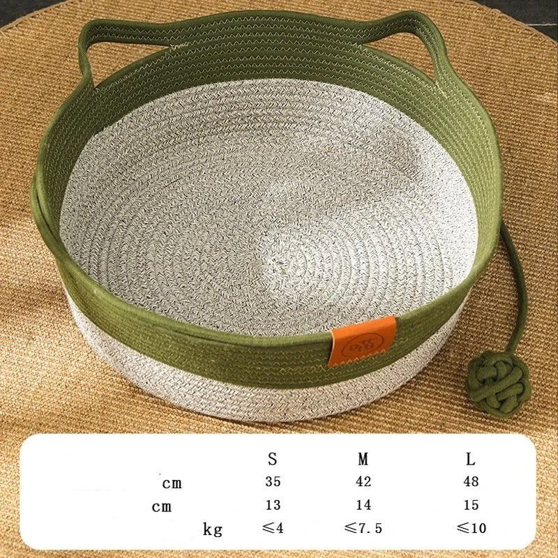 Premium rattan cat bed & scratcher, designed for ultimate feline comfort. Durable & eco-friendly pet accessory.