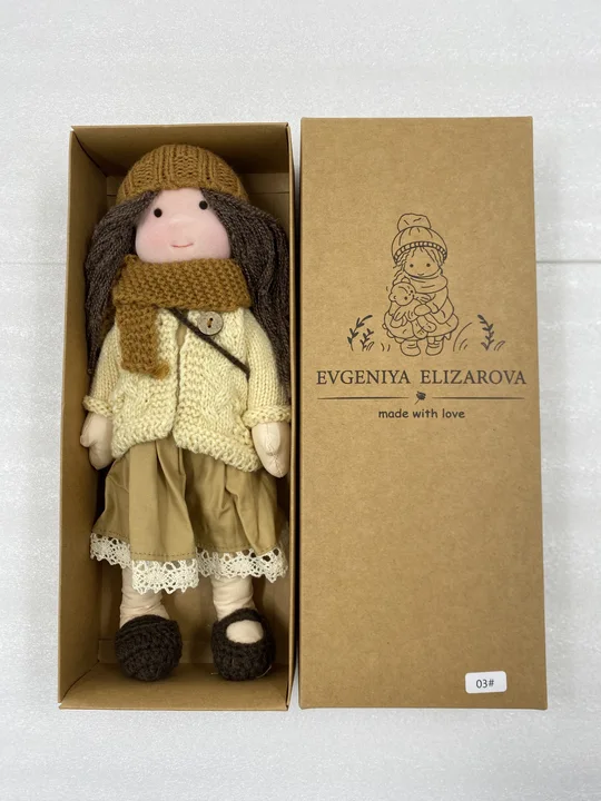 Dear Lana Waldorf doll: a soft, handmade natural fabric plush toy, durable and safe for children's gentle play.