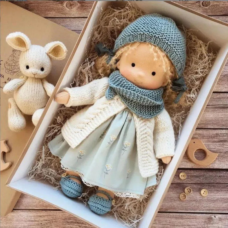 Softest Waldorf doll, handmade from cotton, a comforting friend for children.