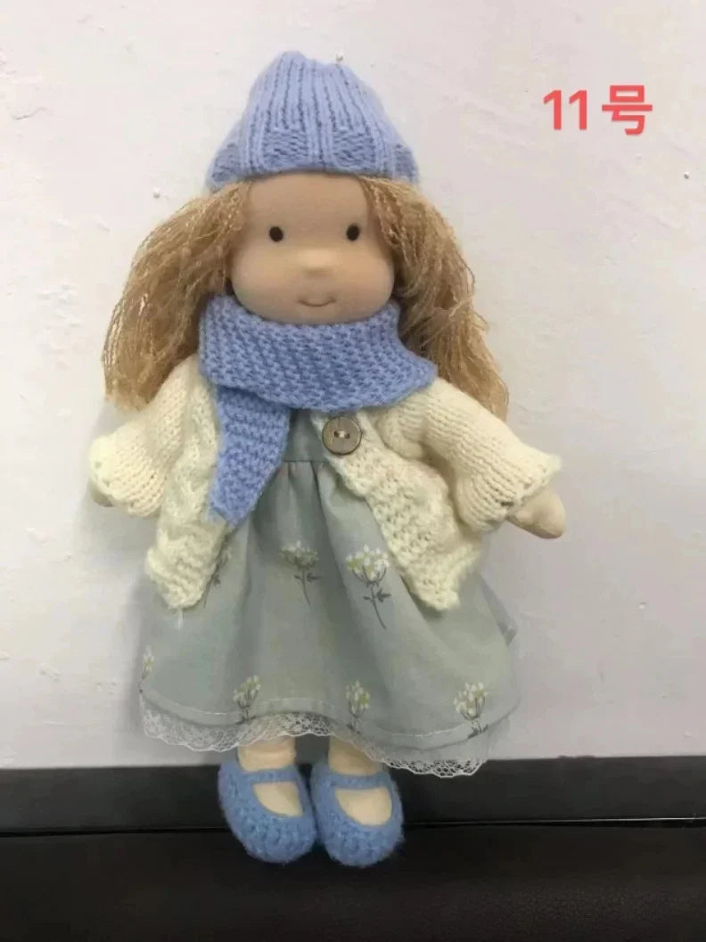 Children's handmade Waldorf doll, natural cotton plush toy, heirloom quality gift.