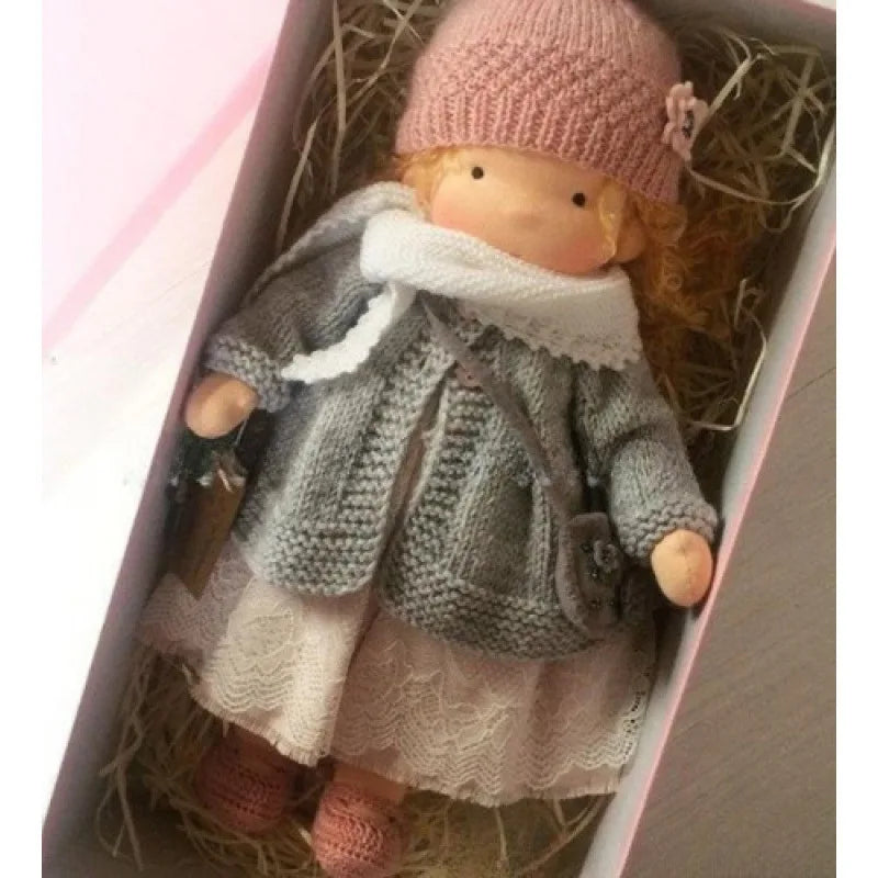 Waldorf-style handmade doll, soft cotton plush, promotes creative children's play.