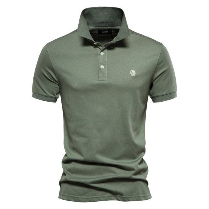 Short-sleeve men's polo top, lightweight and breathable for hot summer days.