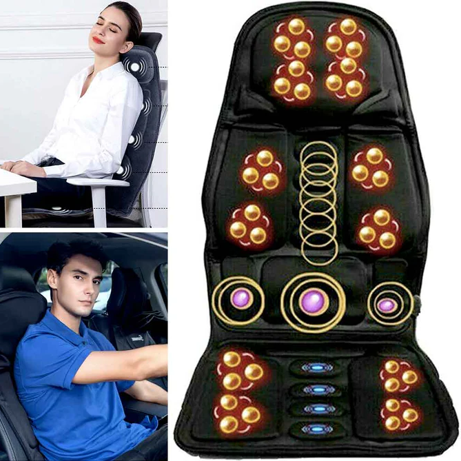 Heated Full Body Massage Chair Pad for ultimate relaxation with back, neck, and lumbar support. Premium portable design.