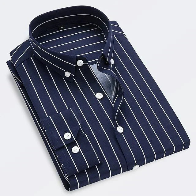 Essential men's everyday striped shirt. Classic design, comfort, tailored fit for versatile styling & fashion.