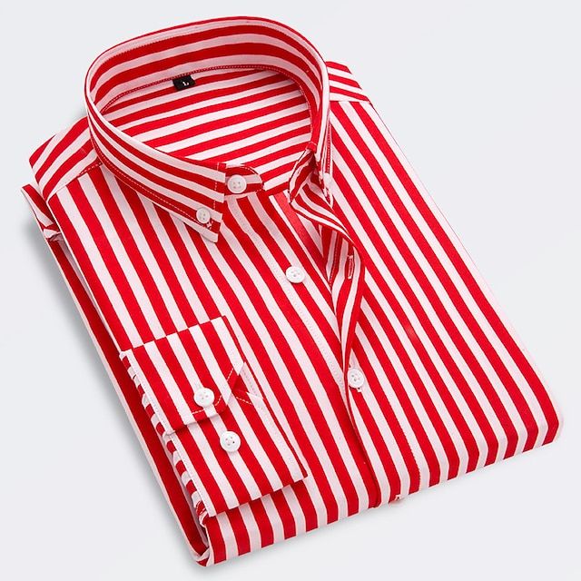Elegant men's classic striped shirt. Tailored fit, ideal for versatile everyday wear & modern men's fashion.