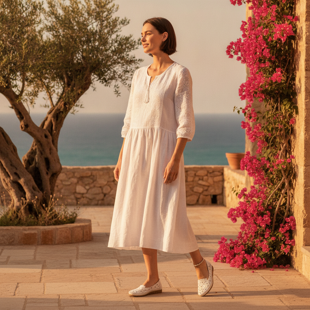 Comfortable women's slip-on perforated flats, ideal for everyday wear and breathable comfort.