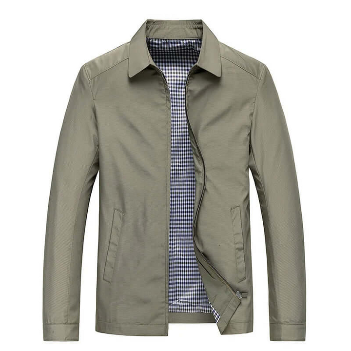 Comfortable men's summer jacket; a versatile, lightweight zipper outerwear piece for daily fashion.