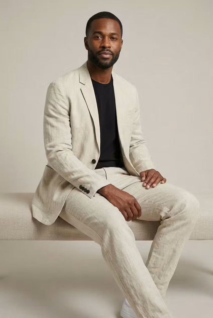 Stylish men's relaxed fit blazer, perfect for layering or as part of a two-piece suit. Breathable & comfortable.