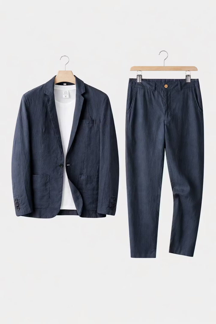 Versatile men's dress suit or casual suit. Two-piece relaxed fit ideal for warm weather & adaptable styling.