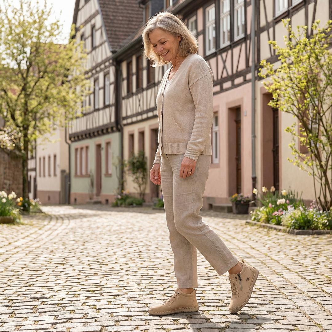 Everyday women's comfort sneakers with zipper closure, ideal for an active and pain-free lifestyle.